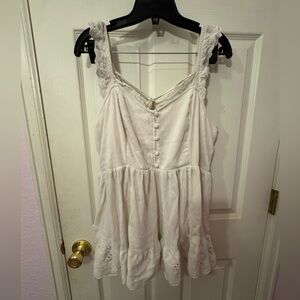 Torrid Women's Babydoll Tank Top Super With Ruffle, Cream, Size 1X